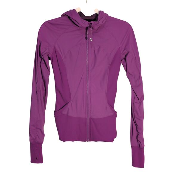 Lululemon In Flux Jacket Women 4 Reversible Hooded Dance Studio Regal Plum - Picture 1 of 10